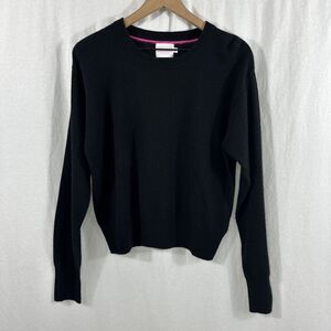 Brodie Cashmere Black LOVE Spellout Back Crewneck Sweater Womens Size M Soft